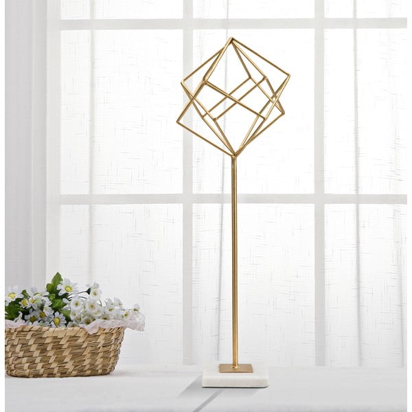 Statuetă în decor auriu Mauro Ferretti Cube-image-1