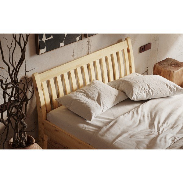 Pat în culoare naturală din lemn de pin 90x200 cm Tonja – Olivia Living-image-2