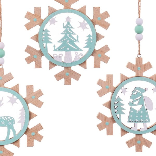 Decorațiuni de Crăciun suspendate 3 buc Snowflake - Casa Selección-image-1