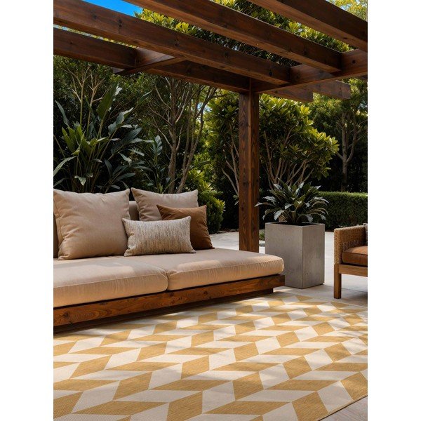 Covor pentru exterior și interior galben ocru/crem 160x230 cm Haringey Terrick – Ted Baker-image-1