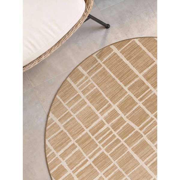 Covor pentru exterior și interior crem/în culoare naturală rotund ø 160 cm Haringey Crouch – Ted Baker-image-3