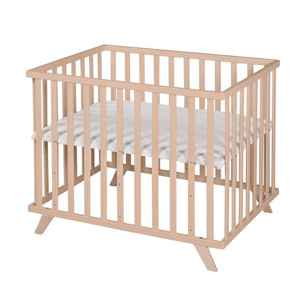 Țarc pentru copii în culoare naturală din lemn de fag cu înălțime reglabilă 75x100 cm Lil Planet – Roba