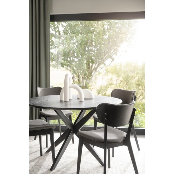 Masă de dining rotundă cu blat cu aspect de lemn de stejar 120x120 cm Calverton - Rowico-image-2