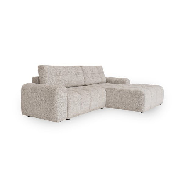 Colțar modular bej extensibil/cu spațiu de depozitare (cu colț pe partea dreaptă) Lulu – Miuform