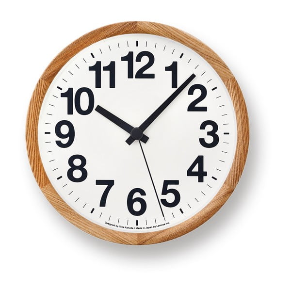 Ceas de perete Lemnos Clock, ⌀ 22 cm, ramă maro
