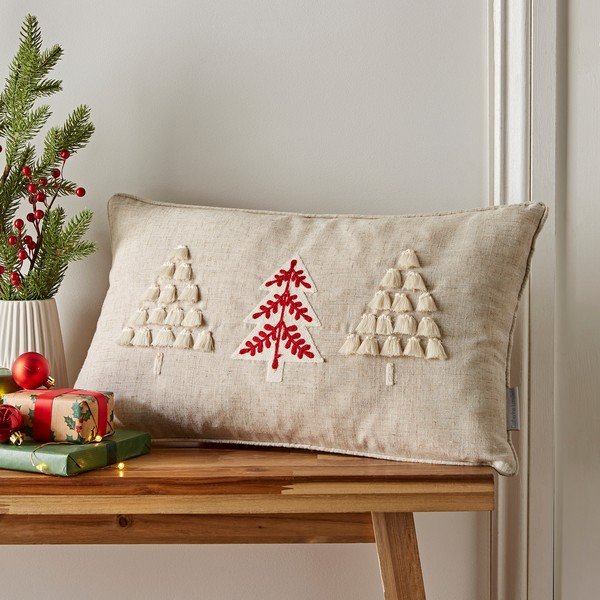 Pernă decorativă 30x50 cm  cu model de Crăciun Christmas Tree – Catherine Lansfield-image-1