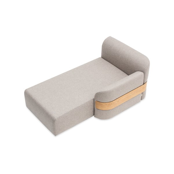 Modul de canapea gri deschis (colț stânga) din amestec de lână și in Hugg - Gazzda-image-2