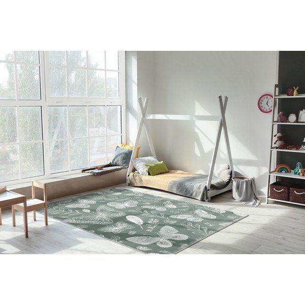 Covor pentru copii verde 80x150 cm Dreamy Butterflies – FD-image-1
