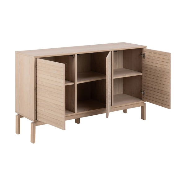 Comodă în culoare naturală joasă cu aspect de lemn de stejar 135x80 cm Linley – Actona-image-3