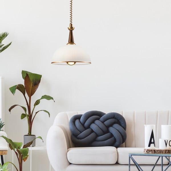 Lustră aurie/maro închis cu abajur din sticlă ø 30 cm Ciara – LAMKUR-image-1