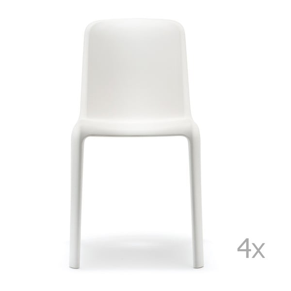Set 4 scaune Pedrali Snow, alb