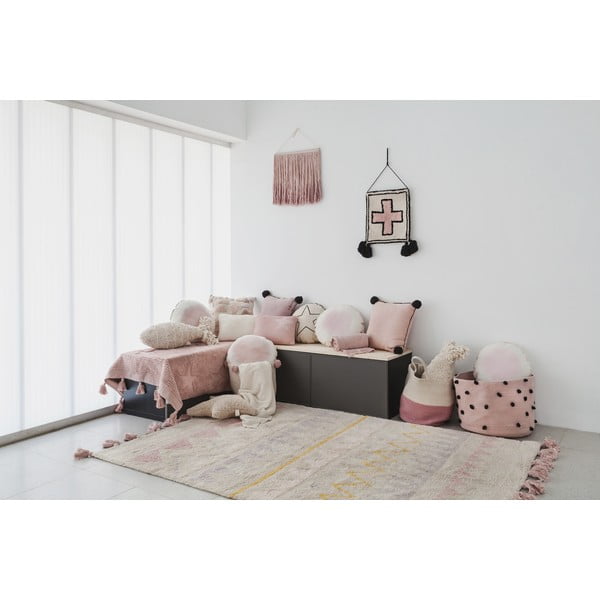 Covor pentru copii roz/crem lavabil/țesut manual din bumbac 140x200 cm Azteca Vintage Nude – Lorena Canals-image-3