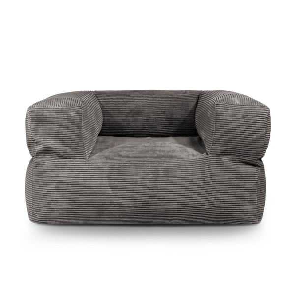 Fotoliu bean bag albastru cu tapițerie din catifea reiată MooG – SLOWDOWN-image-2