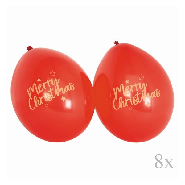 Set 8 baloane Neviti Dazzling Christmas, roșu