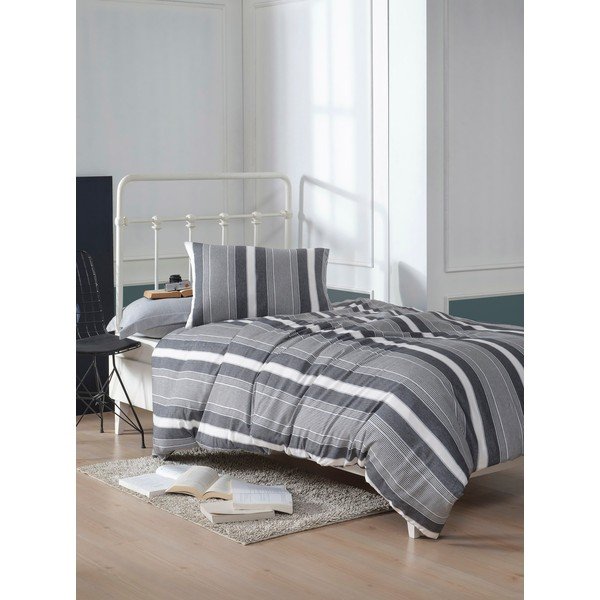 Lenjerie de pat gri pentru pat de o persoană 140x200 cm Dakar – Mijolnir
