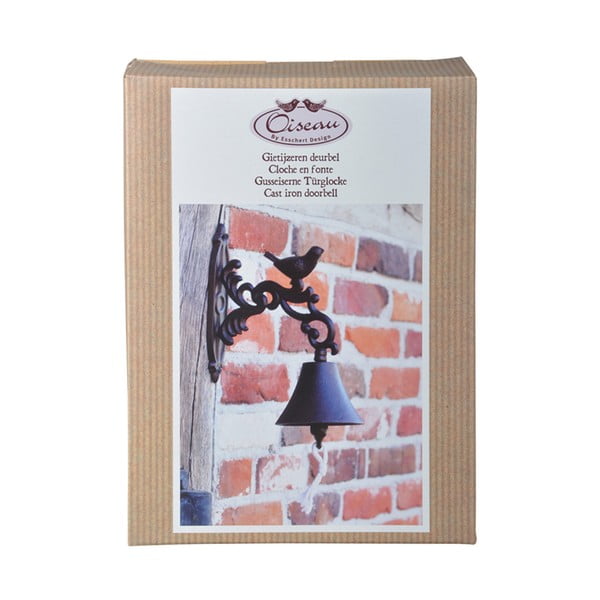 Clopot din fontă pentru perete Esschert Design Birdy, în cutie de cadou-image-4