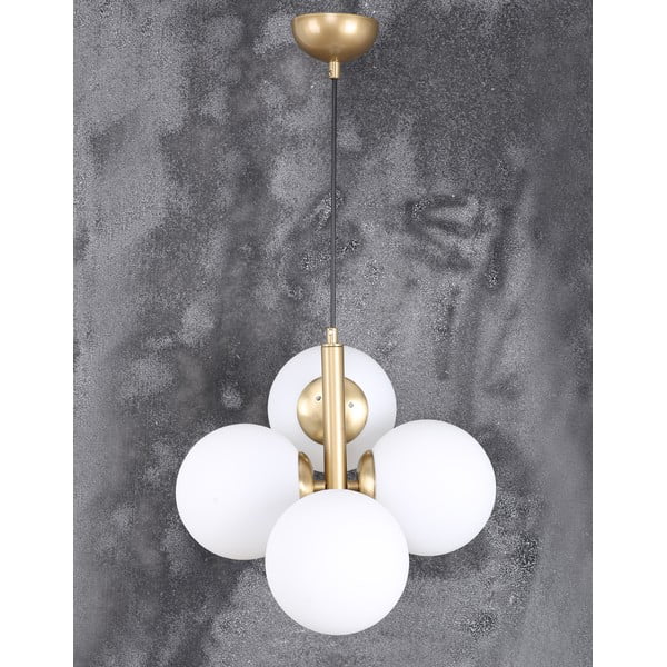 Lustră alb-auriu cu abajur din sticlă ø 15 cm Forte – Squid Lighting-image-4