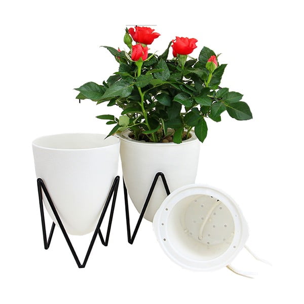 Ghiveci cu auto-udare Tomasucci Poppy, ø 19 cm, alb-image-3