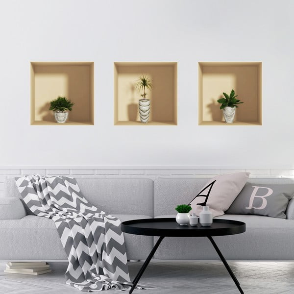 Set 3 autocolante cu efect 3D Ambiance Palms-image-1