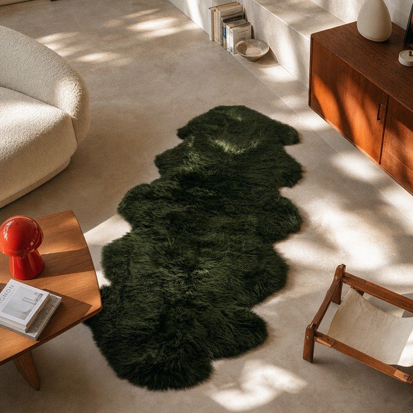 Blană de oaie Native Natural Double, 60 x 240 cm, verde-image-3