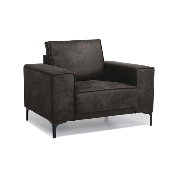 Fotoliu negru/gri   din imitație de piele Copenhagen - Scandic