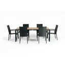 Set mobilier de grădină pentru 6 persoane cu scaune negre Paris și masă Thor, 210 x 90 cm
