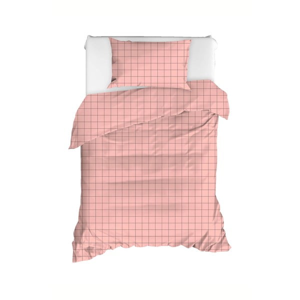 Lenjerie de pat extinsă roz din bumbac pentru pat de o persoană 160x220 cm Piga - Mijolnir