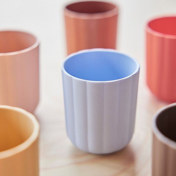 Căni pentru copii albastru-deschis/maro 2 buc. din plastic Pullo – OYOY Mini-image-1