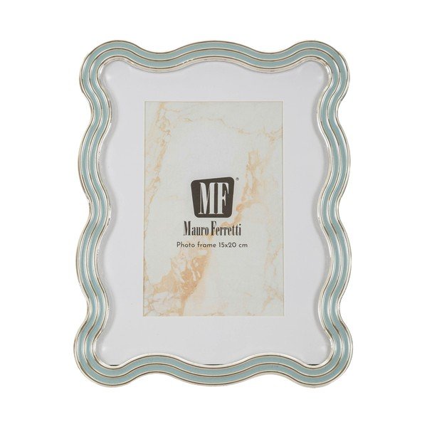 Ramă foto albastru-deschis/argintie cu picior de susținere din metal/din sticlă 17,5x22,5 cm Elizabeth – Mauro Ferretti-image-2