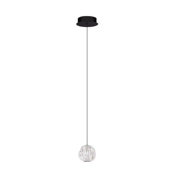 Lustră negru-mat LED cu intensitate reglabilă din metal cu abajur din sticlă acrilică ø 10 cm Ifos – Nova Luce