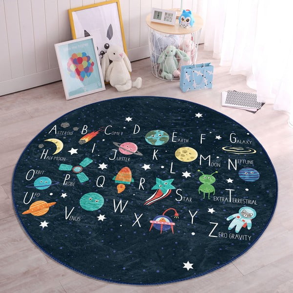 Covor pentru copii albastru închis ø 100 cm Comfort – Mila Home-image-2