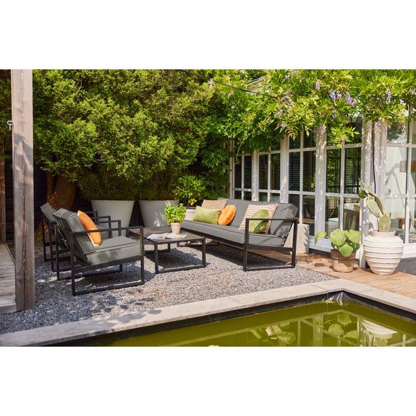 Set mobilier de grădină gri pentru 5 persoane Jordan - Hartman-image-1