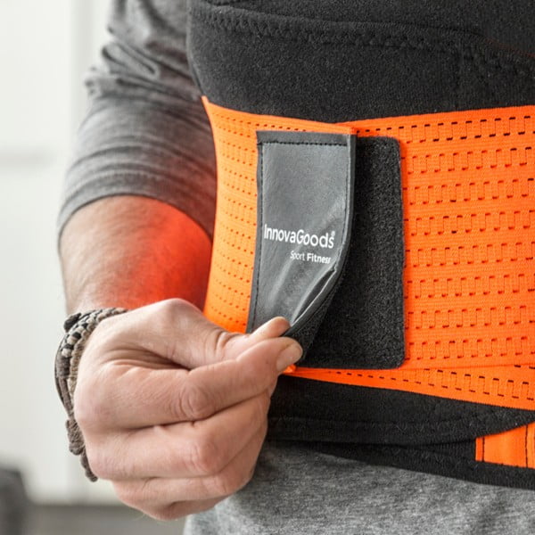 Centură sportivă corectoare și reductoare InnovaGoods, mărime L, portocaliu - negru-image-3