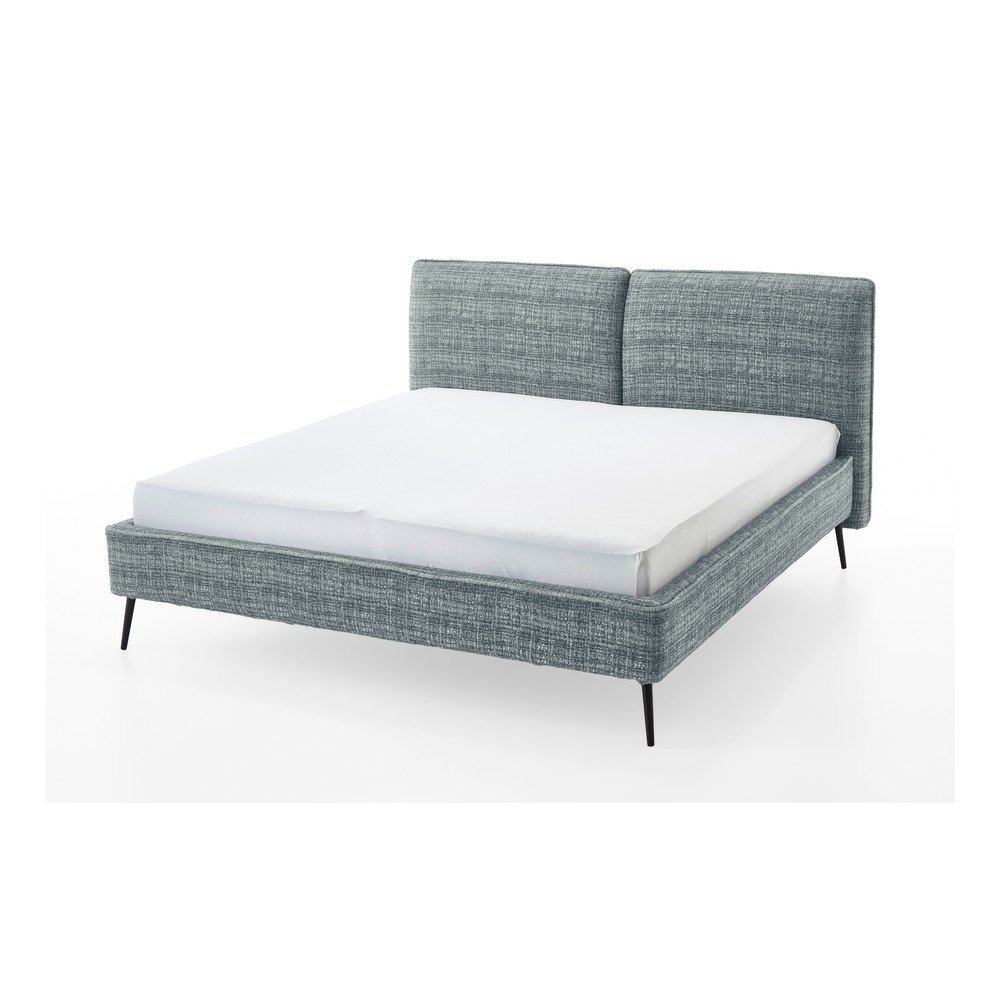 Pat matrimonial albastru tapițat fără somieră 160x200 cm Infinity – Meise Möbel