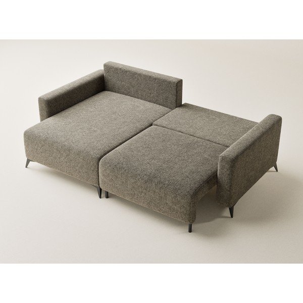 Colțar maro extensibil/cu spațiu de depozitare cu tapițerie din chenille (cu colț pe partea stângă/cu șezlong) Leon – Maison de Rêve-image-3