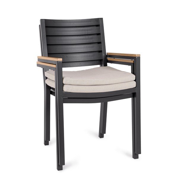 Scaun de grădină gri antracit din metal Henna – Bizzotto-image-3