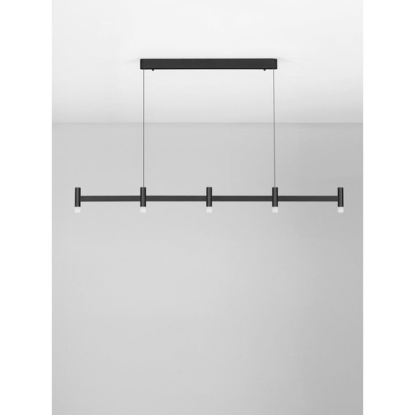 Lustră negru-mat LED cu intensitate reglabilă din aluminiu cu abajur din sticlă acrilică Poetic – Nova Luce-image-3