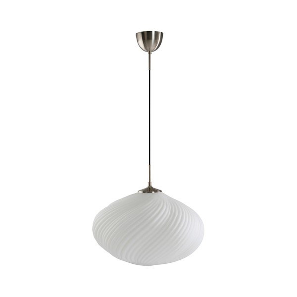 Lustră albă/argintie cu intensitate reglabilă din sticlă opal ø 50 cm Meringue – Jotex