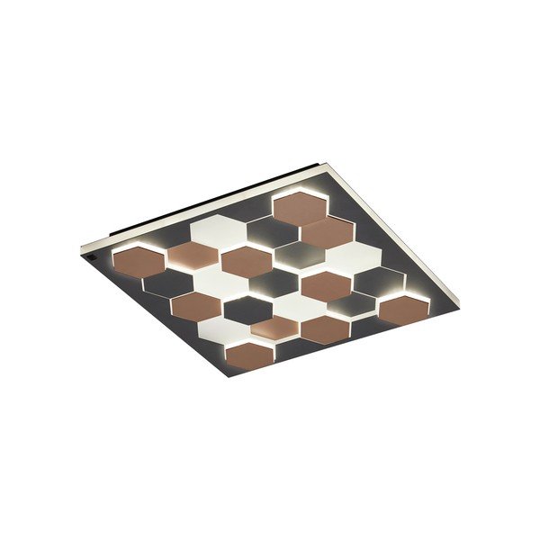 Plafonieră neagră LED cu control vocal/cu control prin aplicații mobile cu abajur din metal 55x55 cm Cifavo – CINQUE-image-1