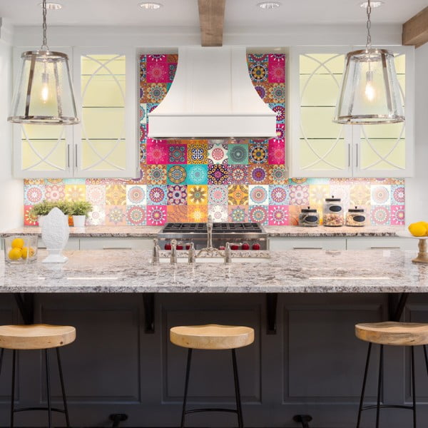 Set 30 autocolante de perete Ambiance Tiles Azulejos Mariska, 15 x 15 cm-image-3