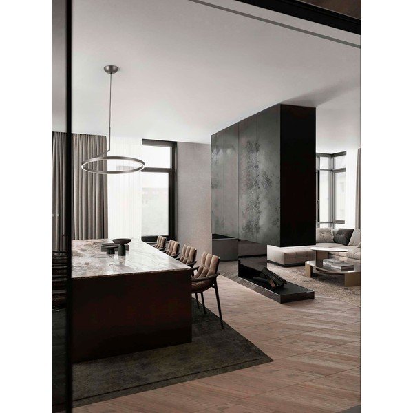 Lustră argintie LED cu intensitate reglabilă din aluminiu ø 60 cm Tilia – Nova Luce-image-1