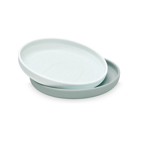 Farfurii pentru copii, albastre 2 buc. din silicon ø 18,5 cm Petroleum – Cam Cam Copenhagen