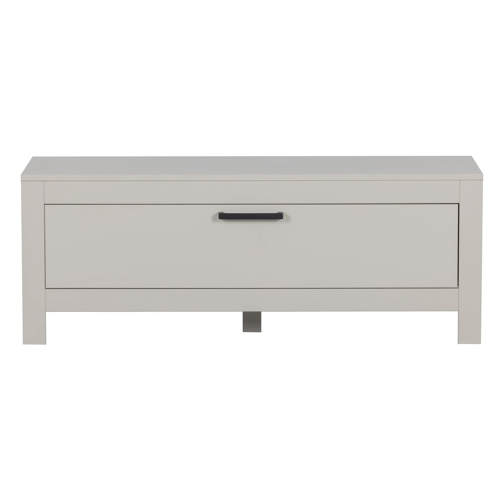 Comodă TV gri deschis din lemn de pin 120x45 cm Bonk – Basiclabel