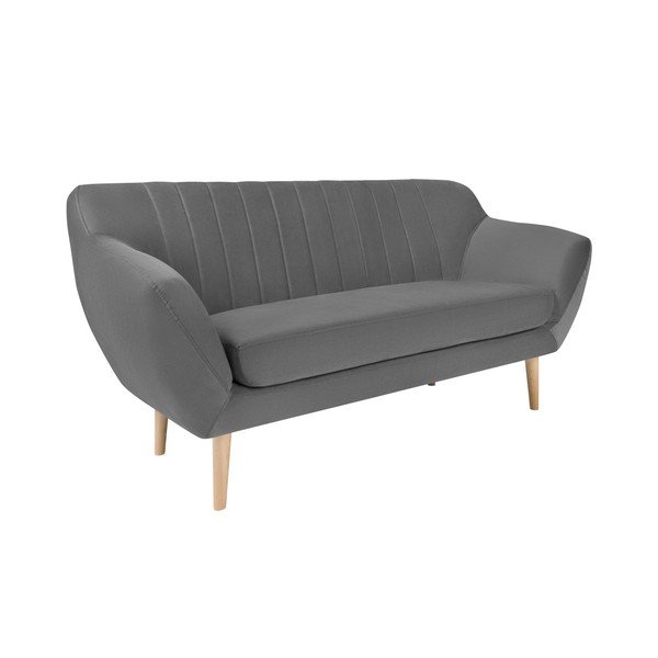 Canapea cu tapițerie din catifea Mazzini Sofas Sardaigne, 158 cm, gri-image-2