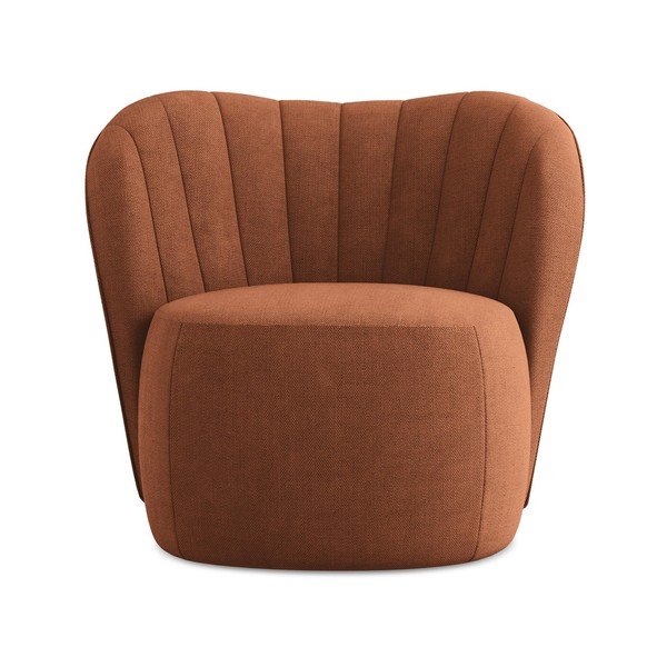 Fotoliu teracotă cu tapițerie din chenille Keloa – Makamii-image-1