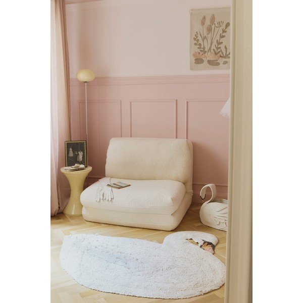 Covor pentru copii crem lavabil/țesut manual din bumbac 100x120 cm Swan – Lorena Canals-image-1