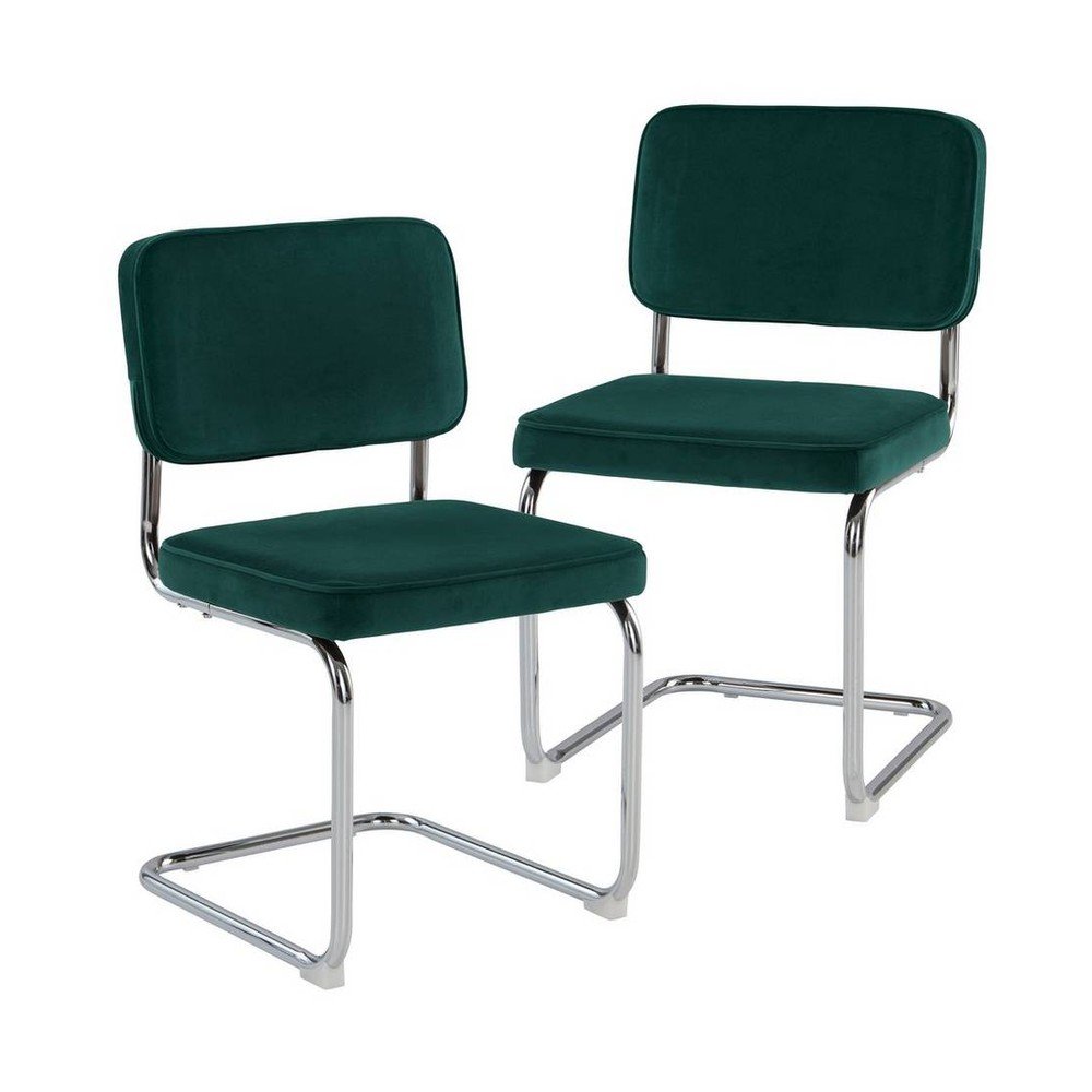 Scaune de dining verde-închis balansoar 2 buc. din metal Hjo – Jotex