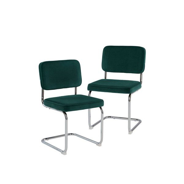 Scaune de dining verde-închis balansoar 2 buc. din metal Hjo – Jotex