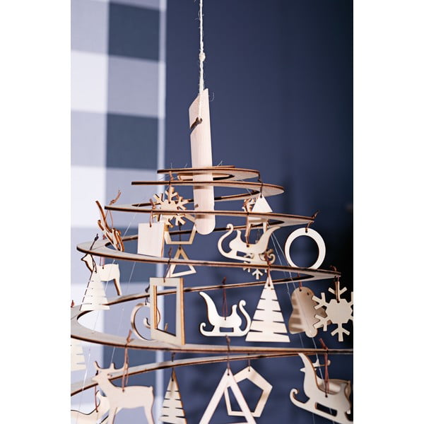Set 10 decorațiuni de Crăciun din lemn Spira Medium-image-1