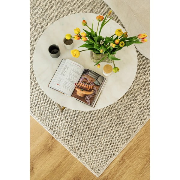 Covor grej țesut manual din amestesc de lână 200x290 cm Minerals – Flair Rugs-image-1